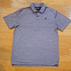 VTG ZOO YORK Mens Large Short Sleeve Polo Shirt Purple Striped Y2K Skater